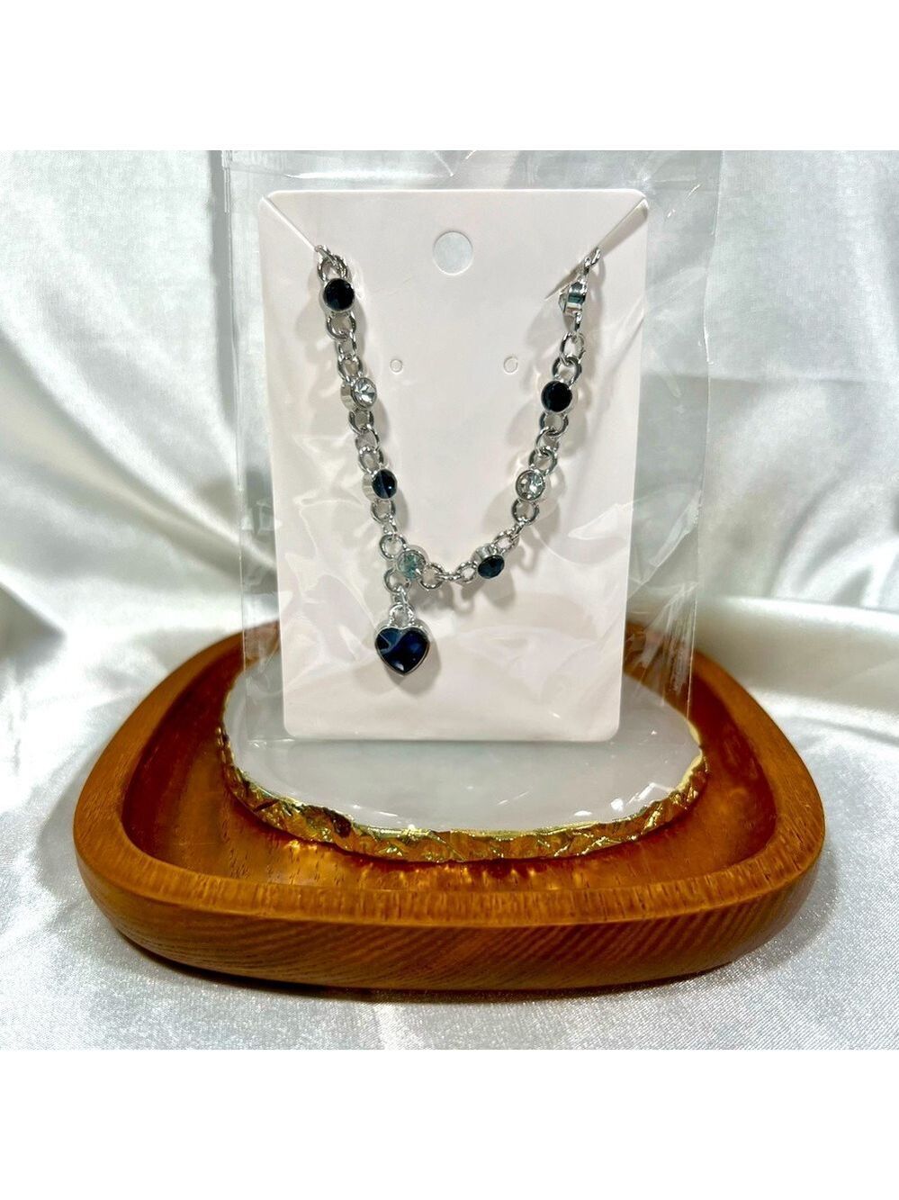 Silver Blue Heart Bracelet